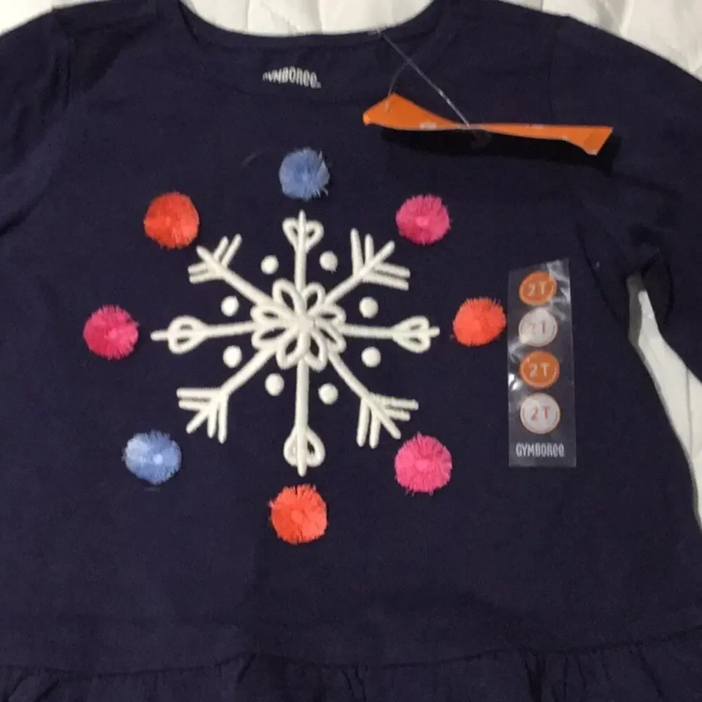 Blue snowflake outfit 18-24 m pants 2T top worn 1x